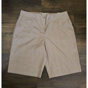 Izod XFG Golf Bermuda‎ Shorts Womens 16 Brown Lavender Cool FX Pockets NWT